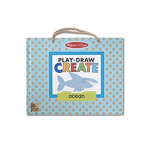 Melissa & Doug Natural Play: Play, Draw, Create Reusable Drawing & Magnet Kit – Ocean (42 Magnets, 5 Dry-Erase Markers) - sctoyswholesale