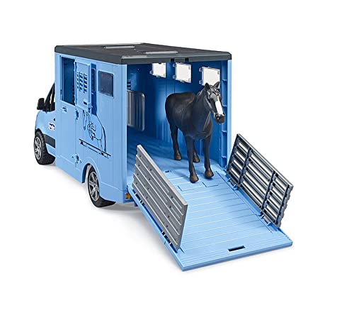 Bruder MB Sprinter Animal Transporter with 1 Horse - sctoyswholesale