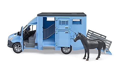 Bruder MB Sprinter Animal Transporter with 1 Horse - sctoyswholesale