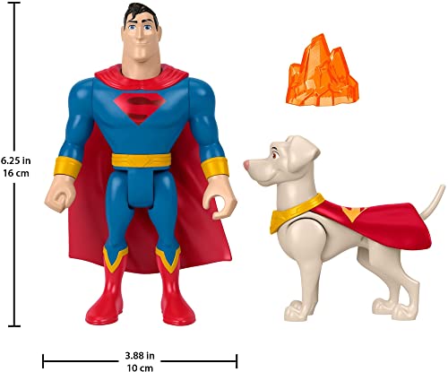 Fisher-Price DC League of Super-Pets Superman & Krypto, Set of 2 poseable Figures with Accessory - sctoyswholesale