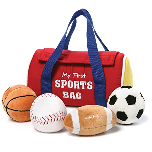 GUND Baby My First Sports Bag Stuffed Plush Playset, 5 Piece, 8" - sctoyswholesale