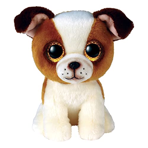 Ty Beanie Boo Hugo - Brown and White Dog - 6" - sctoyswholesale