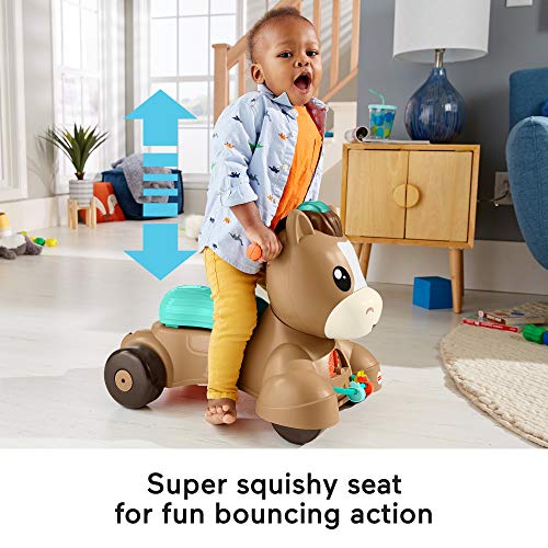 Fisher-Price Baby Walker Learning Toy, Walk Bounce & Ride Pony Ride-On with Music and Lights for Infants and Toddlers Ages 9+ Months