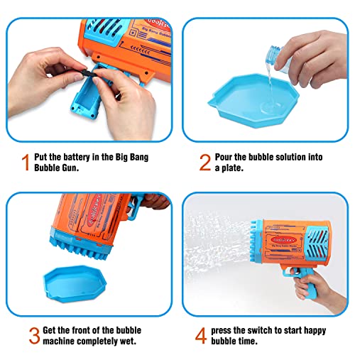 Doohickey Bubble Blaster Bubble Making Gun, 1000 Bubbles per Minute, 2 Bubble Solution, 20-30 Minutes Working Time