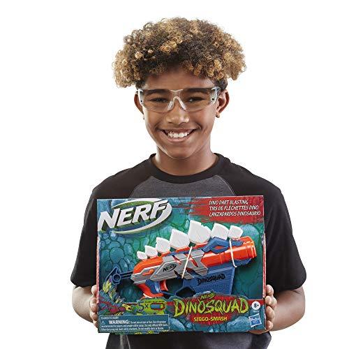 NERF DinoSquad Stegosmash Dart Blaster, 4-Dart Storage, Pull-Back Priming Handle - sctoyswholesale