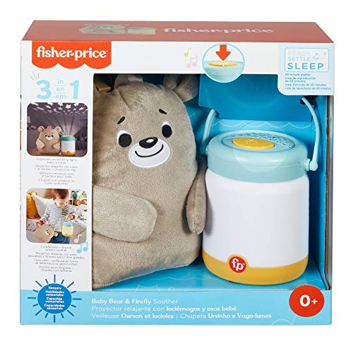 Fisher-Price Baby Bear & Firefly Soother, Light-up Nursery Sound Machine with take-Along Plush Toy for Babies and Toddlers