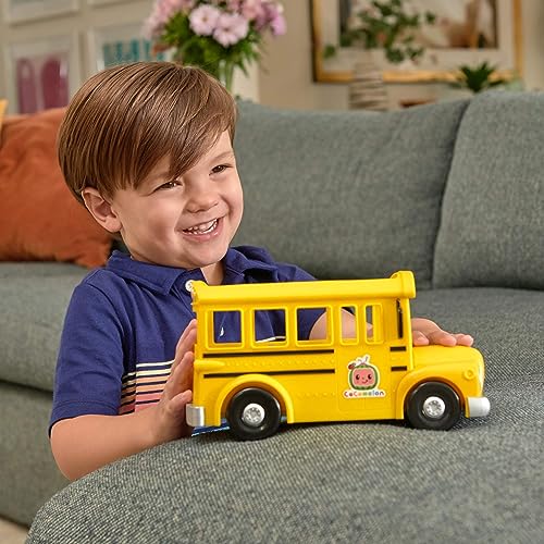 Cocomelon Official Musical Yellow School Bus, Plays Clips from ‘Wheels on The Bus,’ Featuring Removable JJ Figure – Character Toys for Babies, Toddlers, and Kids