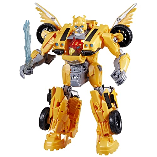 Transformers Toys Rise of The Beasts Movie, Beast-Mode Bumblebee Converting Toy with Lights and Sounds