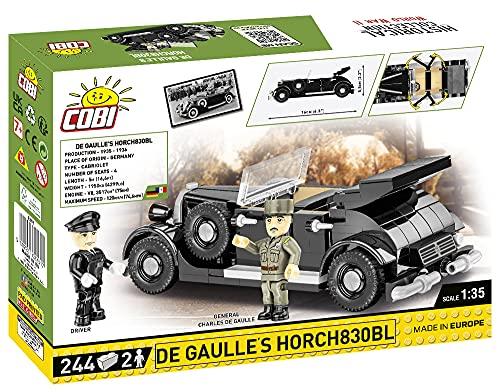 COBI Historical Collection World War II De Gaulle's Horch830BL Vehicle, Charcoal Black - sctoyswholesale