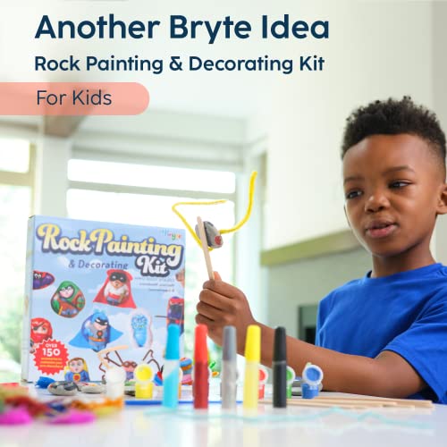 Bryte Rock Painting Kit for Kids 6+ With Ninja, Warrior and Superhero Toy Accessories, Paint Set, and Includes Easy-to-Follow Instructional Videos; Arts & Crafts