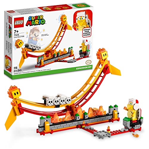LEGO Super Mario Lava Wave Ride Expansion Set 71416, with Fire Bro and 2 Lava Bubbles Figures