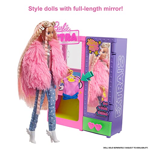 Barbie Extra Surprise Fashion Playset with 20 Pieces Including Pet Poodle, Closet and Push-Button Feature That Dispenses Fashion Accessories - sctoyswholesale