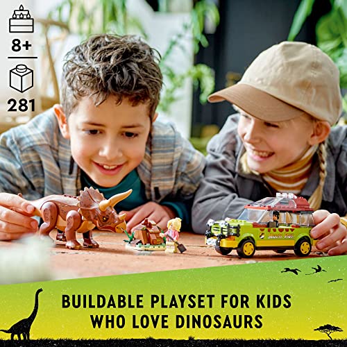 LEGO Jurassic Park Triceratops Research 76959 Jurassic World Toy, Fun Summer Toy and Birthday Gift Idea for Kids Ages 8 and Up, Featuring a Buildable Ford Explorer Car Toy and Dinosaur Figure