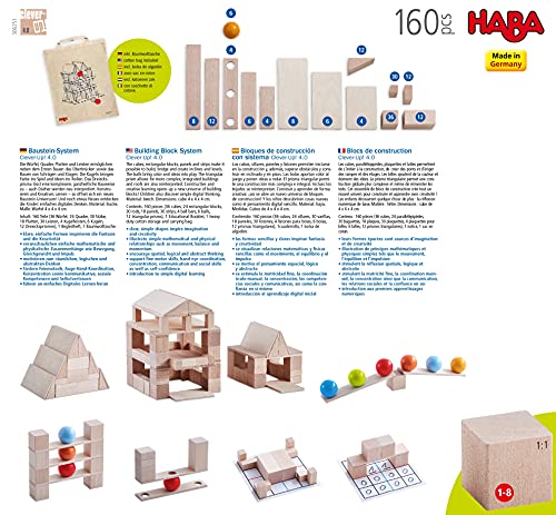 HABA Clever Up! Building Wooden Block System 4.0 for Ages 12 Months to 8 Years