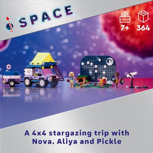 LEGO Friends Stargazing Camping Vehicle Adventure Toy, Includes 2 Mini-Dolls, Camping Trailer, Telescope Toy, and a Dog Figure, Science Toy Gift Idea for Girls, Boys and Kids Ages 7 and Up, 42603