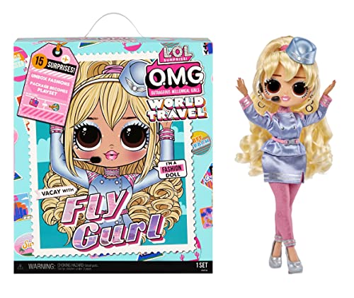 L.O.L. Surprise! World Travel™ Fly Gurl Fashion Doll with 15 Surprises Including Fashion Outfit, Accessories and Reusable Playset – Great Gift for Girls Ages 4+