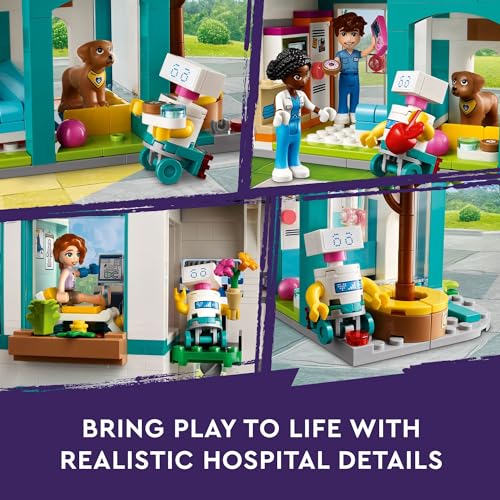 LEGO Friends Heartlake City Hospital Toy Playset, Helicopter Toy and Mini-Doll Characters, Building Set for Kids, Pretend Play, Gift for Girls and Boys Ages 7 Years Old and Up, 42621