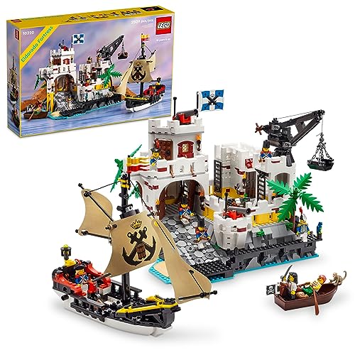 LEGO Icons Eldorado Fortress Building Kit, Pirate Gift, includes Pirate Ship and 8 Minifigures, Nostalgic Gift Idea for Adults Who Love a Rewarding Project, Home Office Décor, 10320