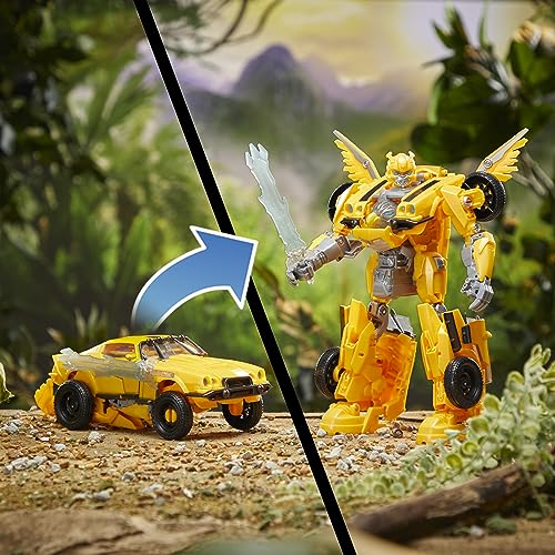 Transformers Toys Rise of The Beasts Movie, Beast-Mode Bumblebee Converting Toy with Lights and Sounds