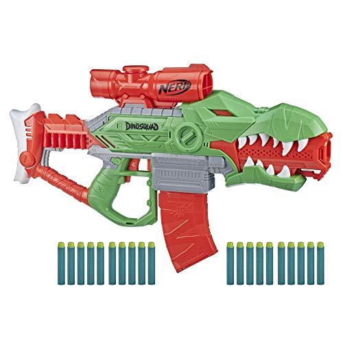 NERF DinoSquad Rex-Rampage Motorized Dart Blaster, 10-Dart Clip, 20 Official Darts - sctoyswholesale