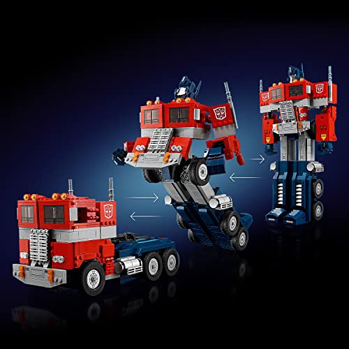 LEGO Icons Optimus Prime 10302 Transformers Figure Set, Collectible Transforming 2in1 Robot and Truck Model Building Kit for Adults