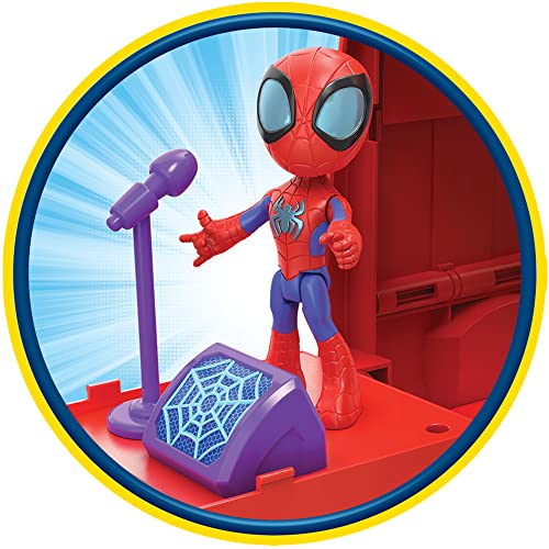 Marvel Spidey and His Amazing Friends Spider Crawl-R 2-in-1 Headquarters Playset, Preschool Toy with 2 Modes, Lights, Sounds, 3 Years and Up, 2 Feet Tall