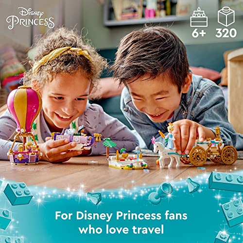 LEGO Disney Princess Enchanted Journey , 3in1 Playset with Cinderella, Jasmine, Rapunzel Mini Dolls with Toy Horse & Carriage, Flying Carpet, Hot Air Balloon