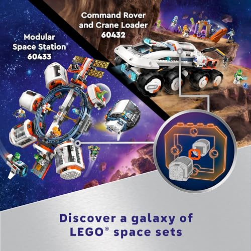 LEGO City Space Base and Rocket Launchpad, Planet Exploration Toy, Building Kit for Creative Role Play, Rocket Ship Toy for Kids Ages 8 Plus, 6 Minifigures, Robot and 2 Alien Action Figures, 60434