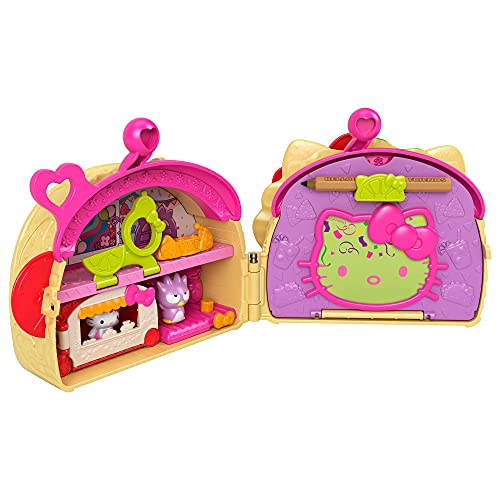 Hello Kitty Taco Party Compact Playset with 2 Sanrio Minis Figures, Stationery Notepad and Accessories - sctoyswholesale