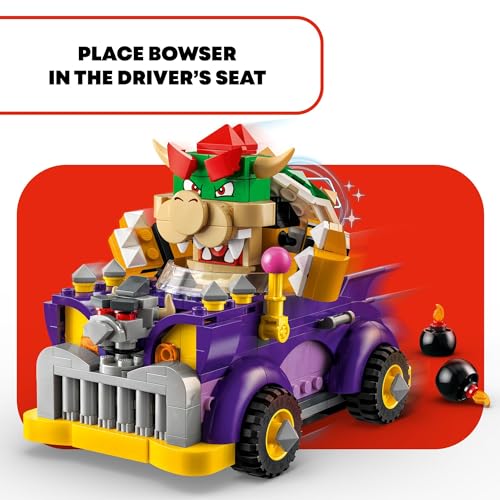 LEGO Super Mario Bowser’s Muscle Car Expansion Set, Collectible Bowser Toy for Kids, Gift for Boys, Girls and Gamers Ages 8 and Up, 71431