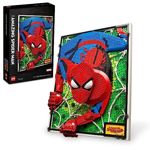 LEGO Art The Amazing Spider-Man 31209 Build & Display Home Decor Wall Art Kit, Nostalgic Super Hero Gift for Adults or Back to School Gift for Teen Spider-Man Fans