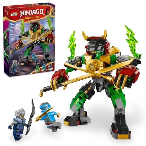 LEGO NINJAGO Lloyd’s Elemental Power Mech Customizable Battle Toy with 3 Ninja Action Figures, Adventure Playset for Boys and Girls, Ninja Gift Idea for Kids Ages 7 and Up, 71817