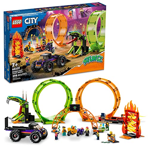 LEGO City Stuntz Double Loop Stunt Arena 60339 Building Toy Set for Boys, Girls, and Kids Ages 7+ (598 Pieces)