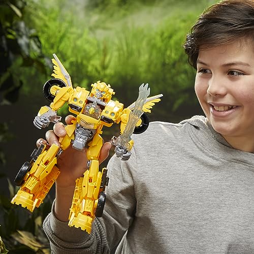 Transformers Toys Rise of The Beasts Movie, Beast-Mode Bumblebee Converting Toy with Lights and Sounds