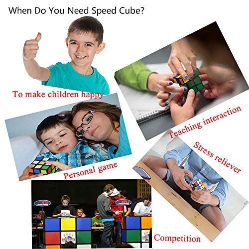 Speed Cube 3x3 Smooth Turning Magic Cube 3x3x3 Brain Teaser Puzzle Cube Sticker - sctoyswholesale