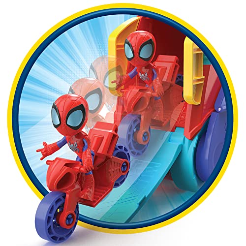 Marvel Spidey and His Amazing Friends Spider Crawl-R 2-in-1 Headquarters Playset, Preschool Toy with 2 Modes, Lights, Sounds, 3 Years and Up, 2 Feet Tall