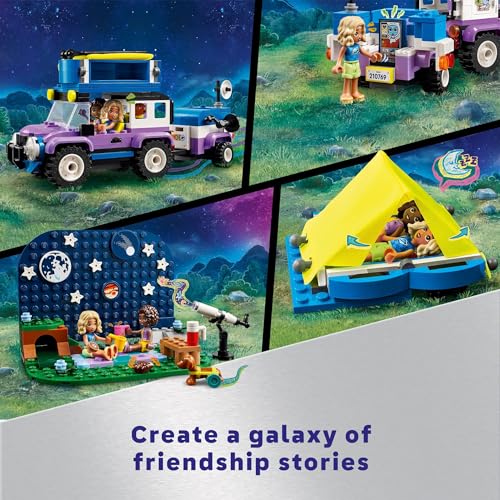 LEGO Friends Stargazing Camping Vehicle Adventure Toy, Includes 2 Mini-Dolls, Camping Trailer, Telescope Toy, and a Dog Figure, Science Toy Gift Idea for Girls, Boys and Kids Ages 7 and Up, 42603