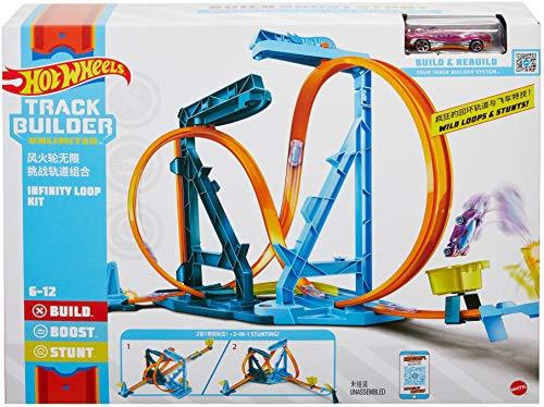 Hot Wheels Track Builder Unlimited Infinity Loop Kit with Adjustable Set-Ups & Jump That Flips Cars Into Catch Cup with One 1:64 Scale Hot Wheels Vehicle - sctoyswholesale