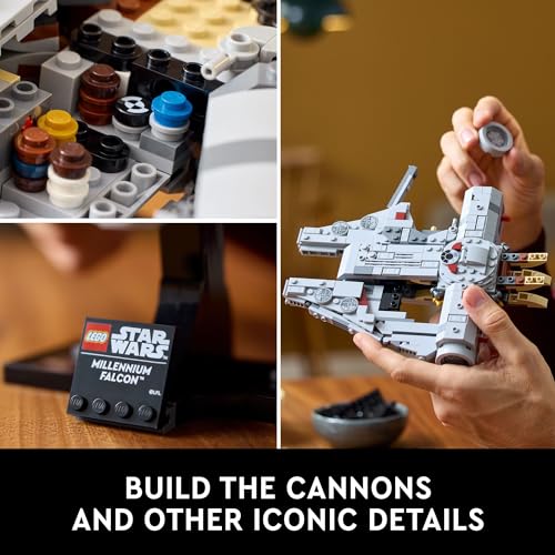 LEGO Star Wars: A New Hope Millennium Falcon 25th Anniversary Buildable Starship Model for Star Wars Fans, Collectible Star Wars Home Décor for Adults, Gift Idea for Father's Day from Daughter, 75375