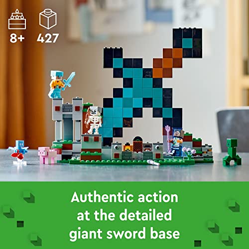 LEGO Minecraft The Sword Outpost , Building Toy with Creeper, Soldier, Pig and Skeleton Figures