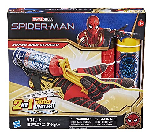 Marvel Spider-Man Super Web Slinger, 2-in-1 Shoots Webs or Water, Spider-Man Web Shooter Toy, Role-Play Toys, Spider-Man Toys for 5 Year Old Boys and Girls and Up