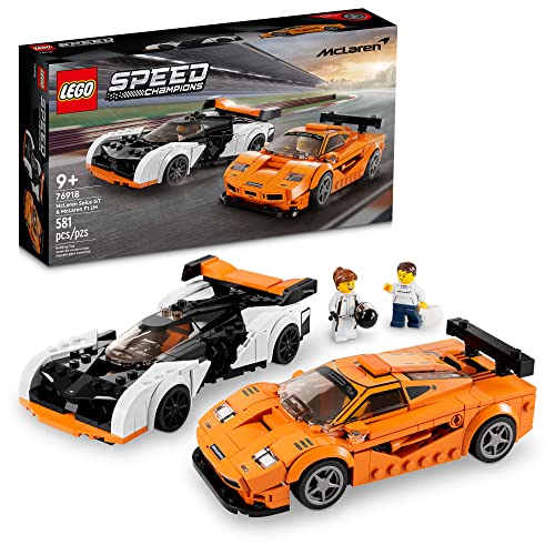 LEGO Speed Champions McLaren Solus GT & McLaren F1 LM, 2 Iconic Race Car Toys, Hypercar Model Building Kit, Collectible 2023 Set