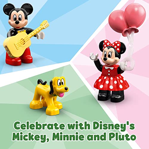 LEGO DUPLO Disney Mickey & Minnie Mouse Birthday Train - Building Toys for Toddlers with Number Bricks, Cake and Balloons, Early Learning and Motor Skill Toy, Great Gift for Girls, Boys Ages 2+, 10941