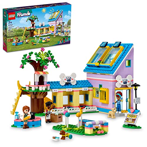 LEGO Friends Dog Rescue Centre , Pet Animal Playset  with 2023 Series Characters Autumn and Zac Mini-Dolls, Toy Vet Set