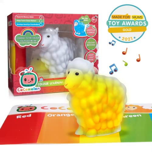 WOW! STUFF CoComelon Toys Musical Color Learning Sheep | Changes to Match Colors | Plays Baa Baa Black Sheep Nursery Rhyme | Night Light Sleep Soother Mode | for Girls and Boys | Ages 2+