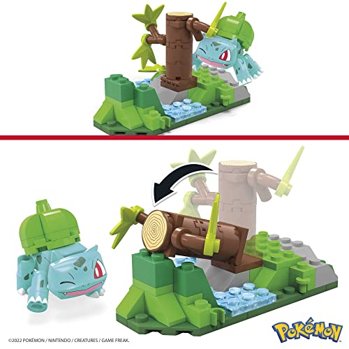 MEGA Pokémon Action Figure Building Toys Set For Kids, Bulbasaur'S Forest Fun With 82 Pieces, 1 Poseable Character, Age 9+ Years Gift Idea