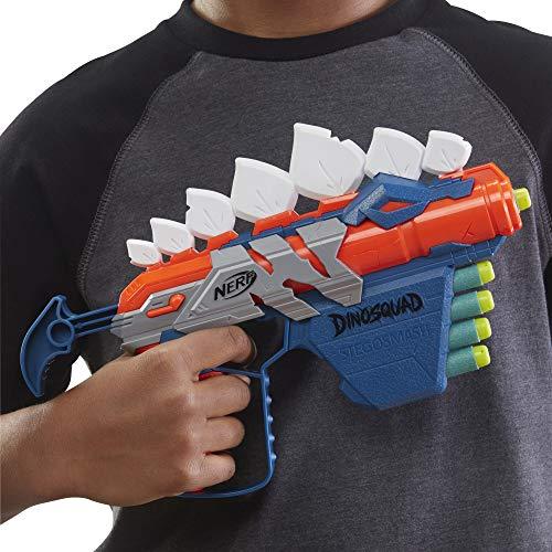 NERF DinoSquad Stegosmash Dart Blaster, 4-Dart Storage, Pull-Back Priming Handle - sctoyswholesale