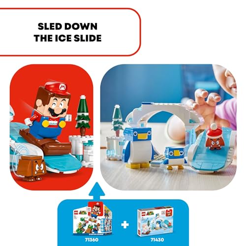 LEGO Super Mario Penguin Family Snow Adventure Expansion Set, Build and Display Toy for Kids, includes a Goomba Figure and Baby Penguin, Gift for Gamers, Boys and Girls Ages 7 and Up,71430