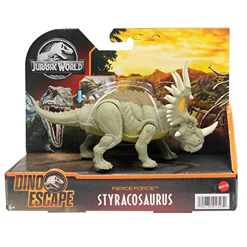 Jurassic World Fierce Force Styracosaurus Camp Cretaceous Authentic Dinosaur Strike Motion Action Figure, Movable Joints - sctoyswholesale