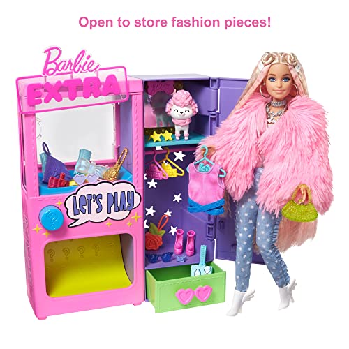 Barbie Extra Surprise Fashion Playset with 20 Pieces Including Pet Poodle, Closet and Push-Button Feature That Dispenses Fashion Accessories - sctoyswholesale